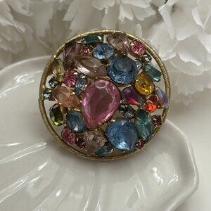 JULIANA D&E FRUIT SALAD RHINESTONE BROOCH